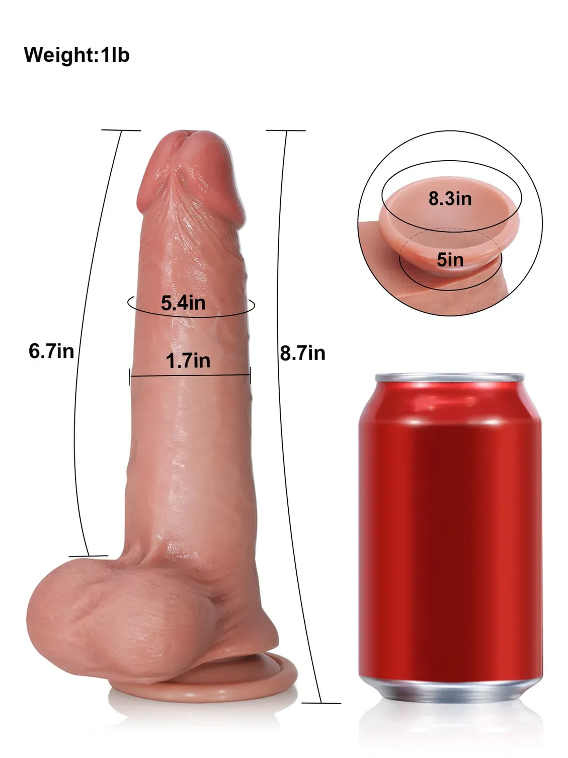 Billy 8.4” x 1.8” Realistic Sliding Skin dildo With Moving Balls