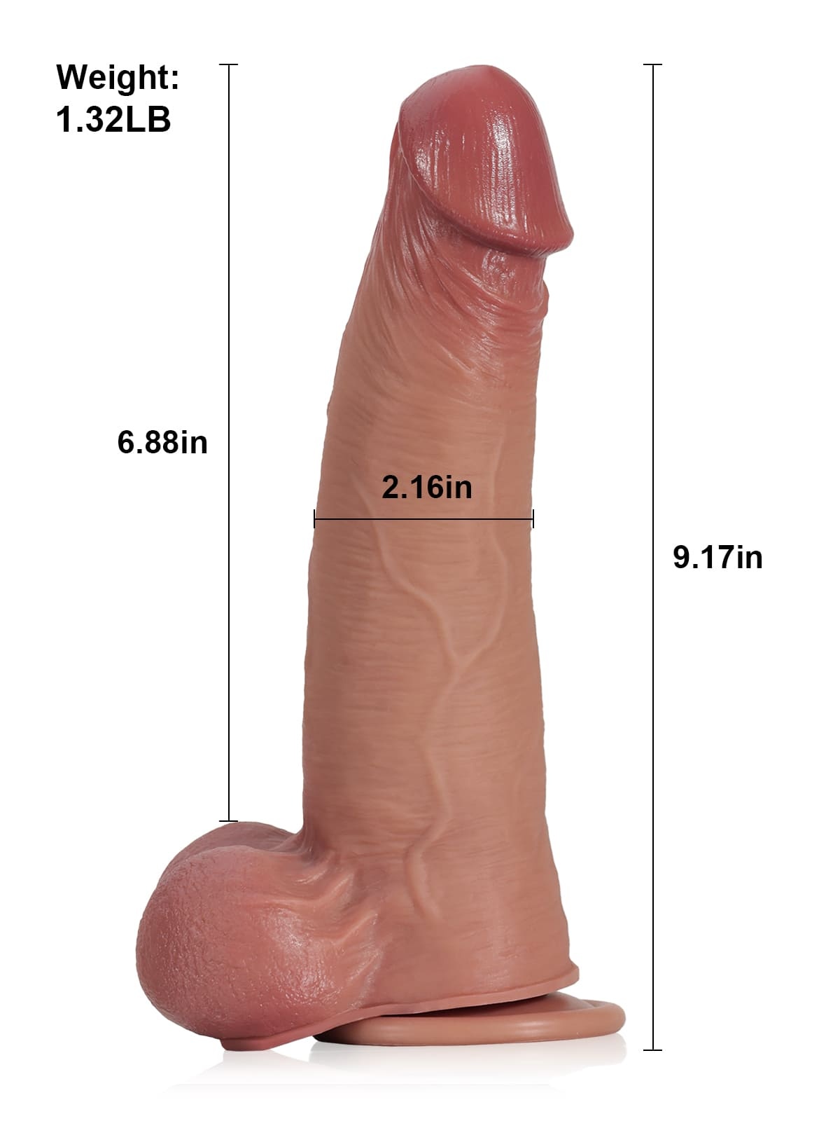 James L 9.1" - D 2.1" Sliding Skin Dildo With Moving Balls