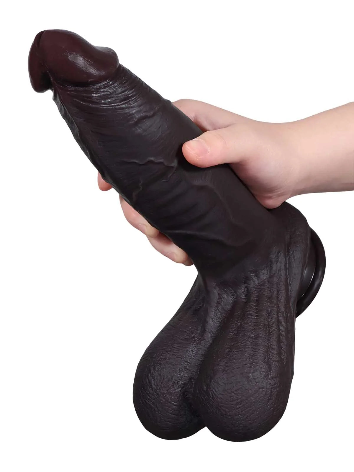 Reed | 10.5" x 2.4" Long Thick Realistic Black Dildo with Sliding Skin and Balls