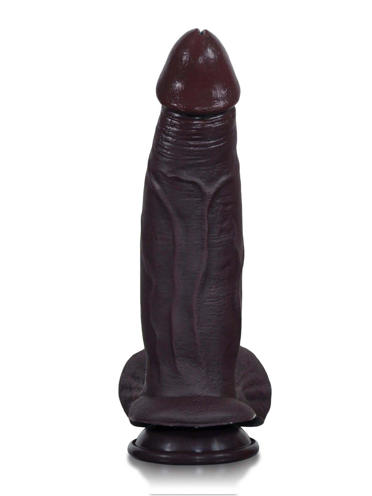 Reed | 10.5" x 2.4" Long Thick Realistic Black Dildo with Sliding Skin and Balls