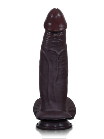 Reed | 10.5" x 2.4" Long Thick Realistic Black Dildo with Sliding Skin and Balls