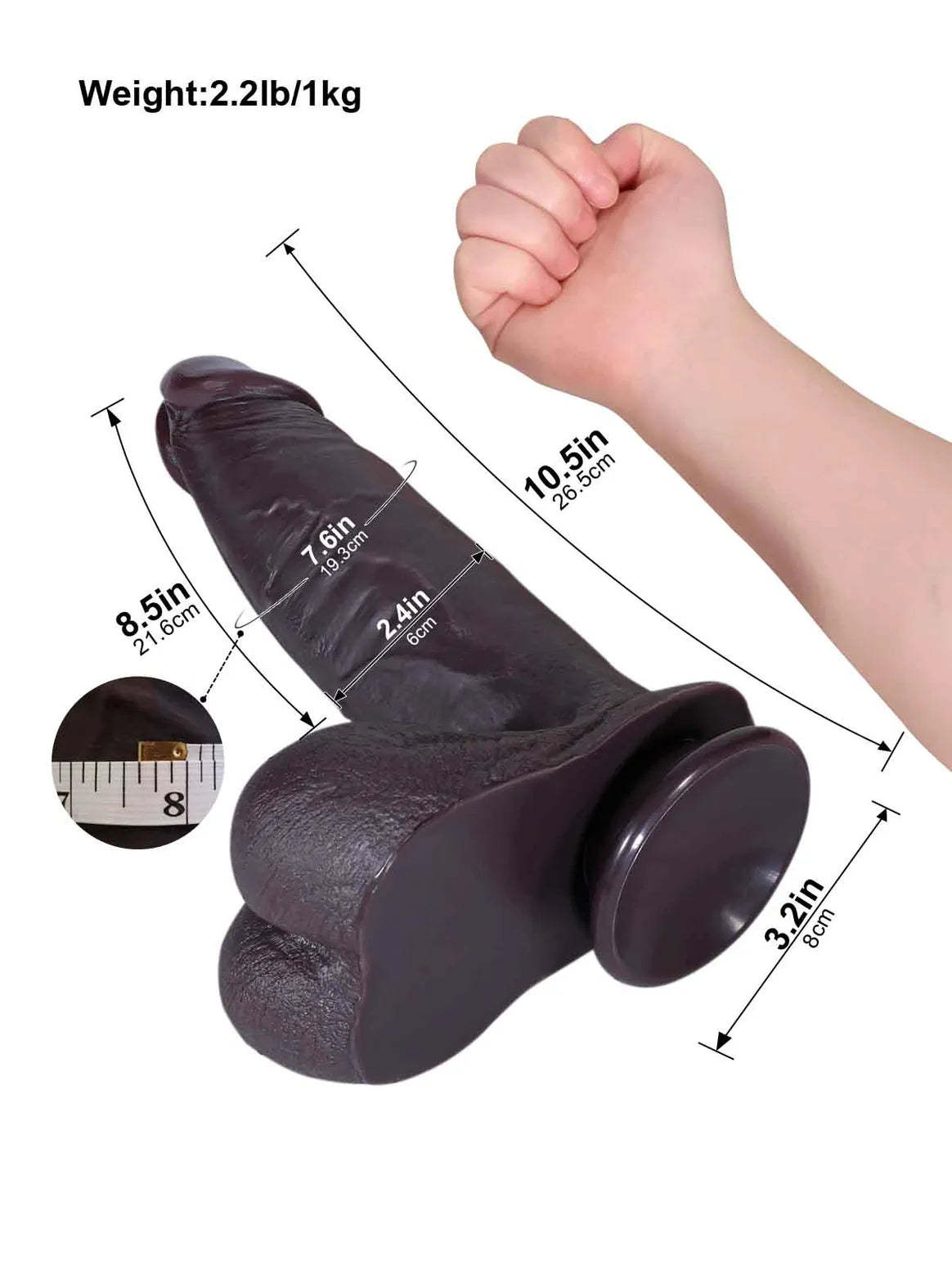 Reed | 10.5" x 2.4" Long Thick Realistic Dildo with Sliding Skin and Balls