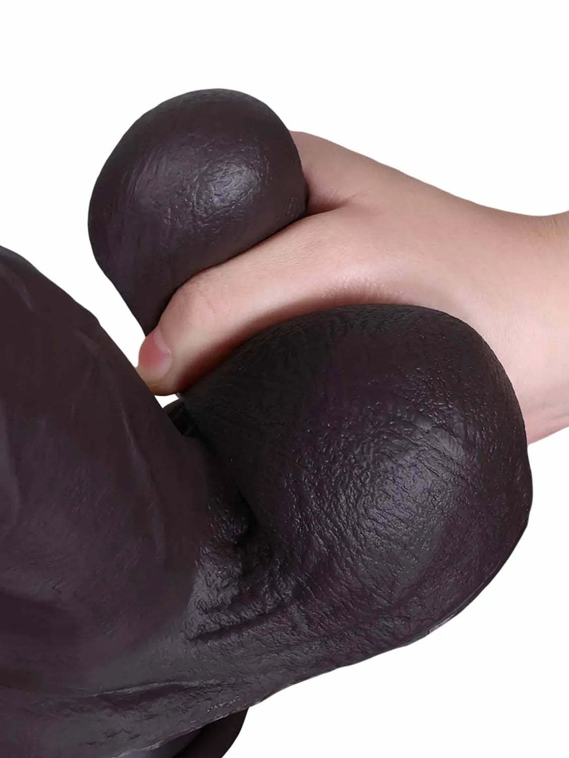 Reed | 10.5" x 2.4" Long Thick Realistic Black Dildo with Sliding Skin and Balls