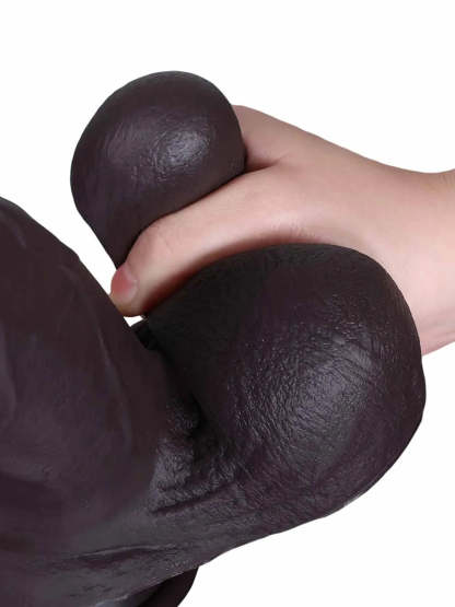 Reed | 10.5" x 2.4" Long Thick Realistic Black Dildo with Sliding Skin and Balls