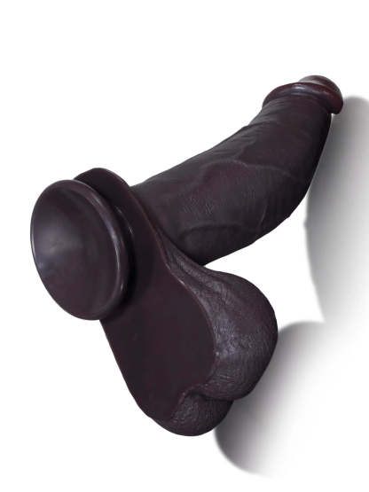 Reed | 10.5" x 2.4" Long Thick Realistic Black Dildo with Sliding Skin and Balls