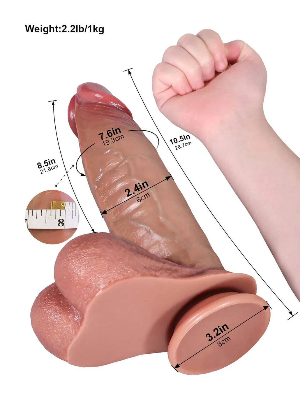Reed | 10.5" x 2.4" Long Thick Realistic Dildo with Sliding Skin and Balls
