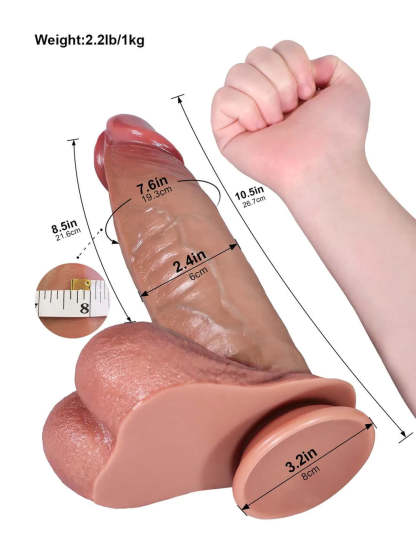Reed | 10.5" x 2.4" Long Thick Realistic Dildo with Sliding Skin and Balls