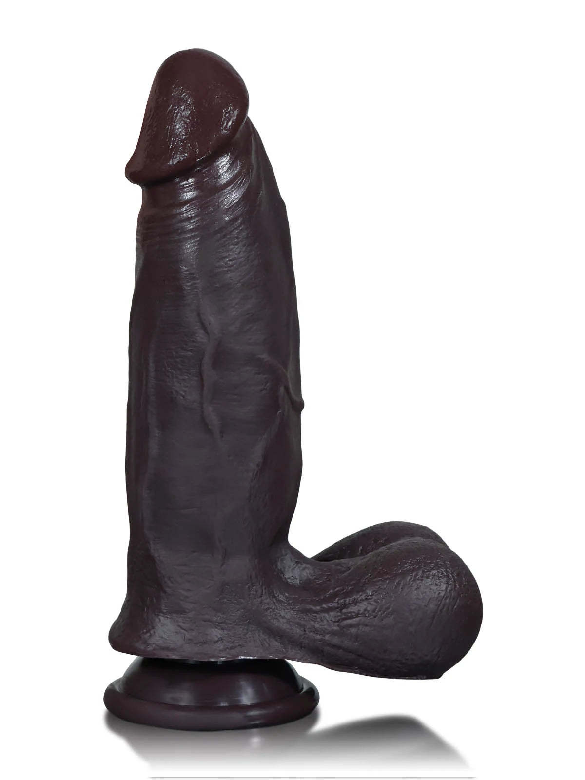 Wade | 8.8" x 2.2" Soft Thick Sliding Skin Black Dildo with Lifelike Dual Density Feel