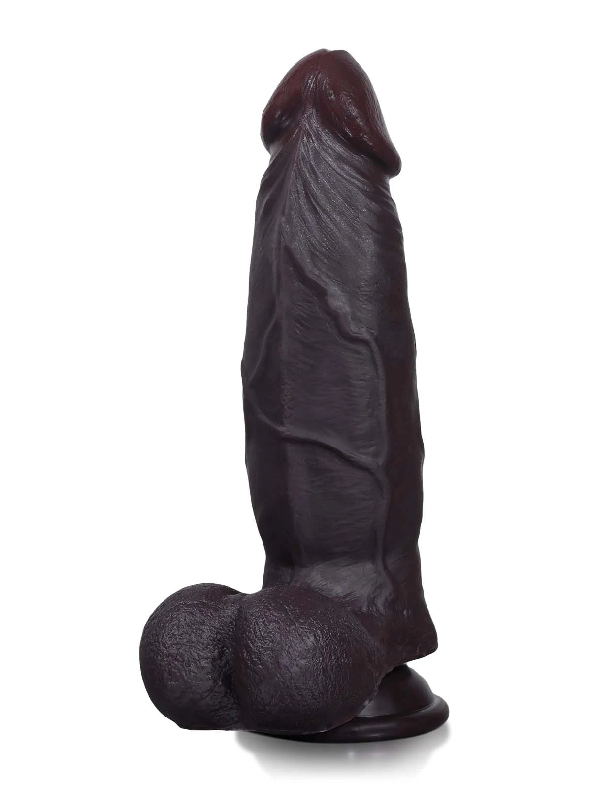 Wade | 8.8" x 2.2" Soft Thick Sliding Skin Black Dildo with Lifelike Dual Density Feel