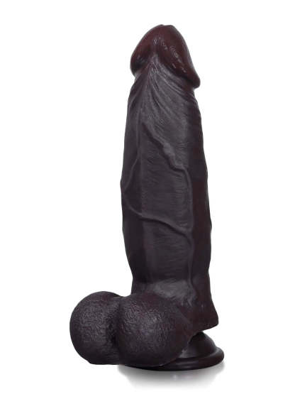 Wade | 8.8" x 2.2" Soft Thick Sliding Skin Black Dildo with Lifelike Dual Density Feel