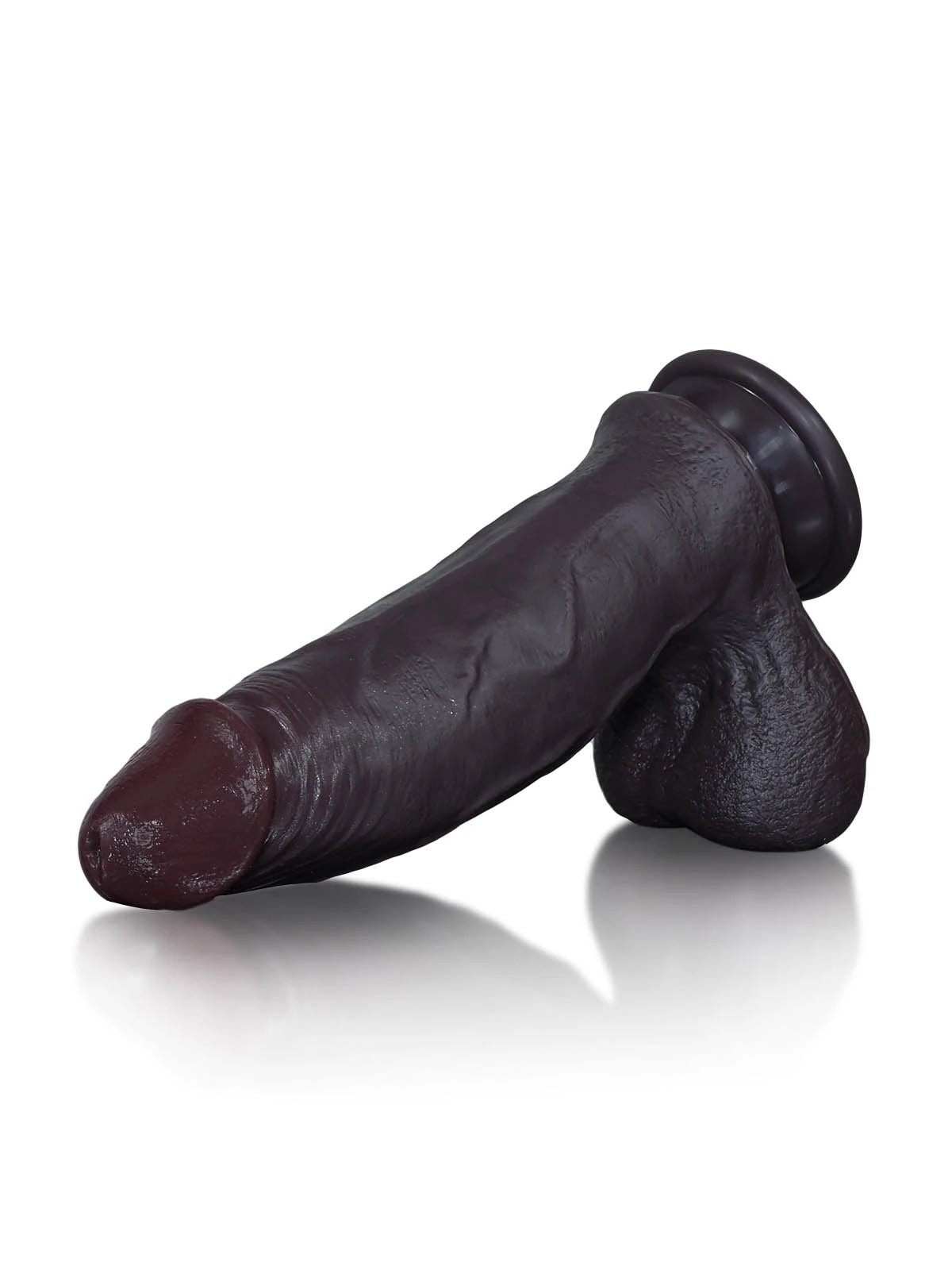Wade | 8.8" x 2.2" Soft Thick Sliding Skin Black Dildo with Lifelike Dual Density Feel