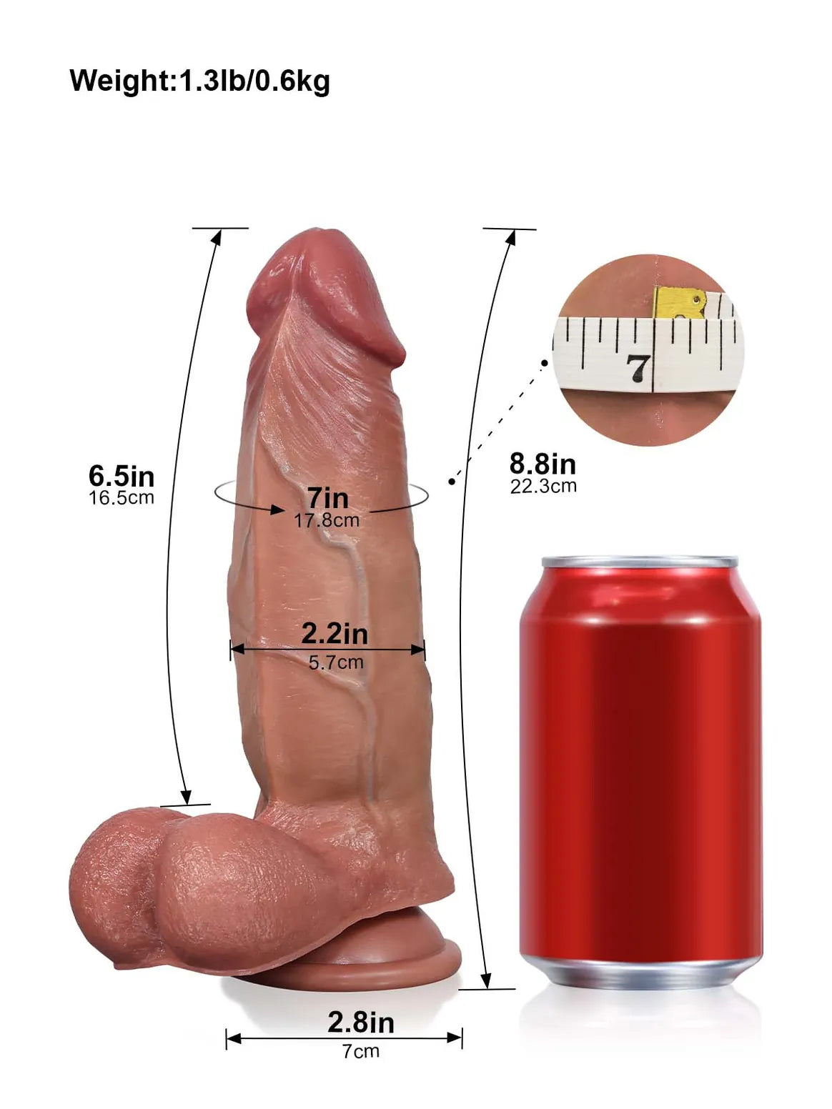 Wade | 8.8" x 2.2" Soft Thick Sliding Skin Dildo with Lifelike Dual Density Feel