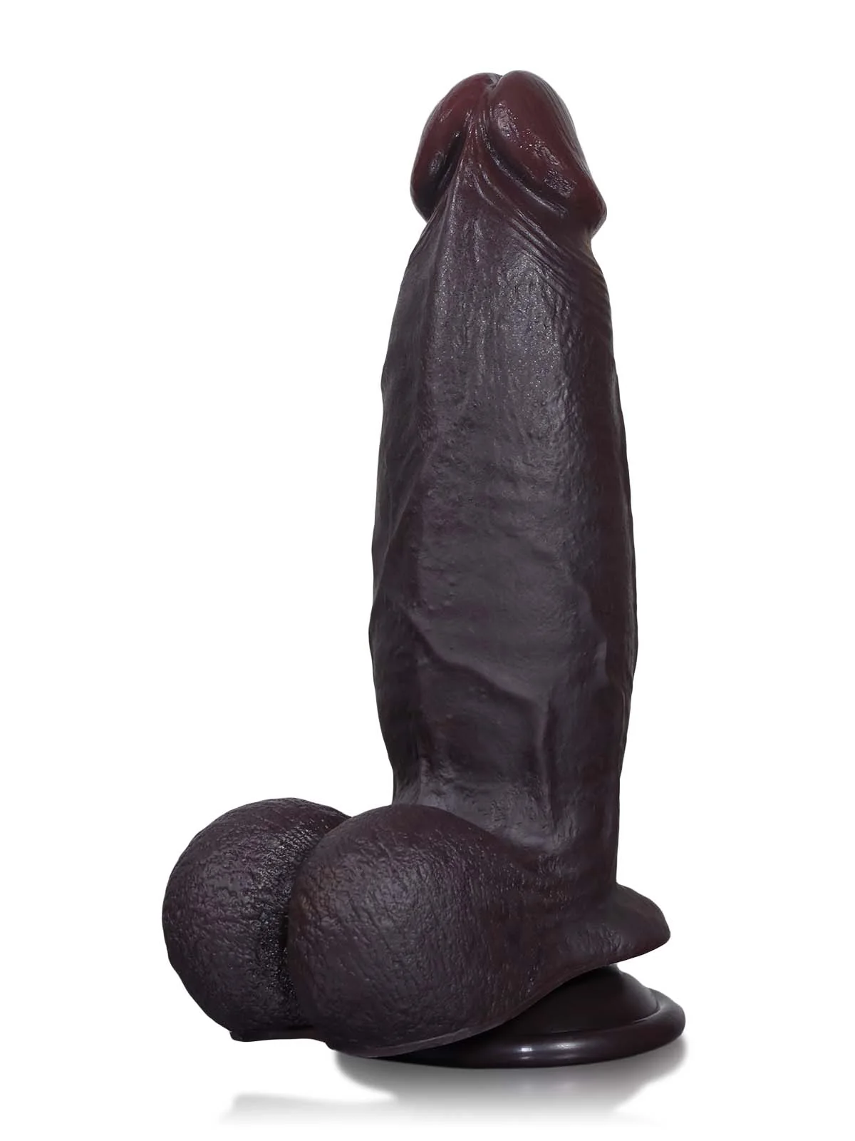 Cato | 8" x 2" Sliding Skin Silicone Dildo With Balls