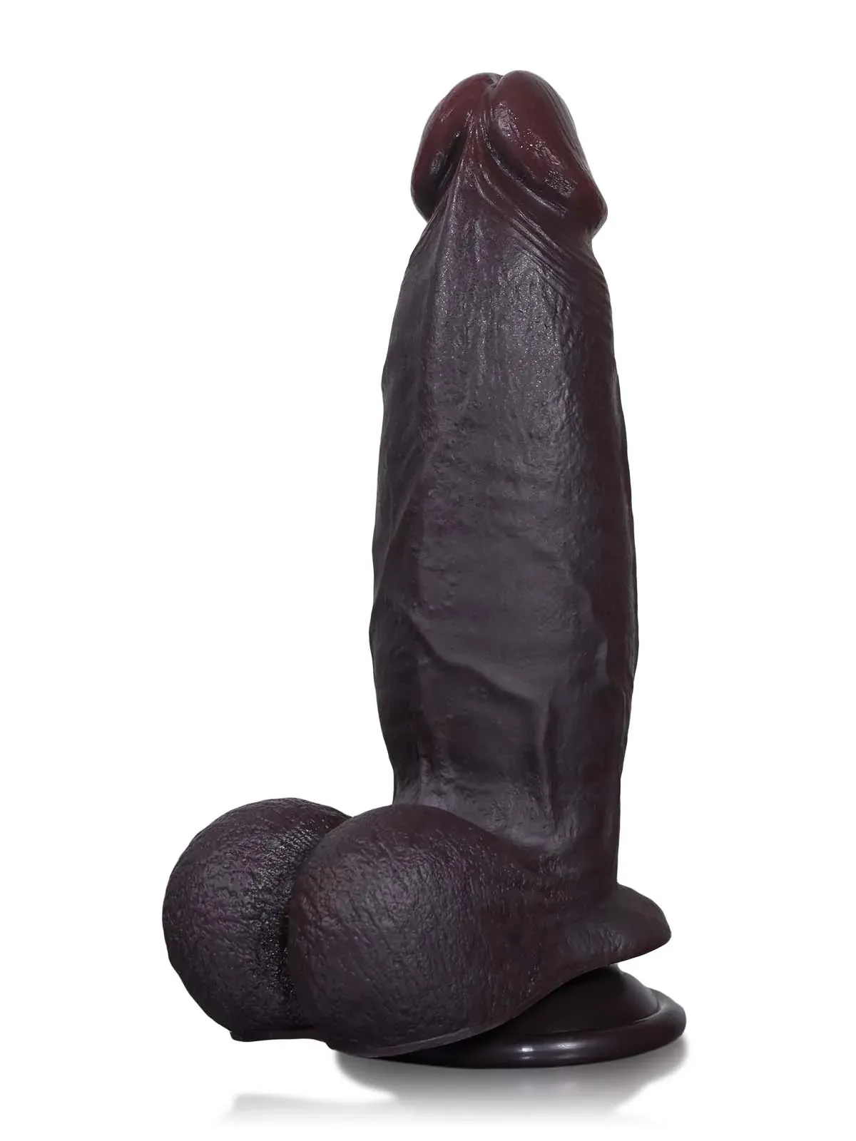 Cato | 8" x 2" Sliding Skin Silicone Dildo With Balls