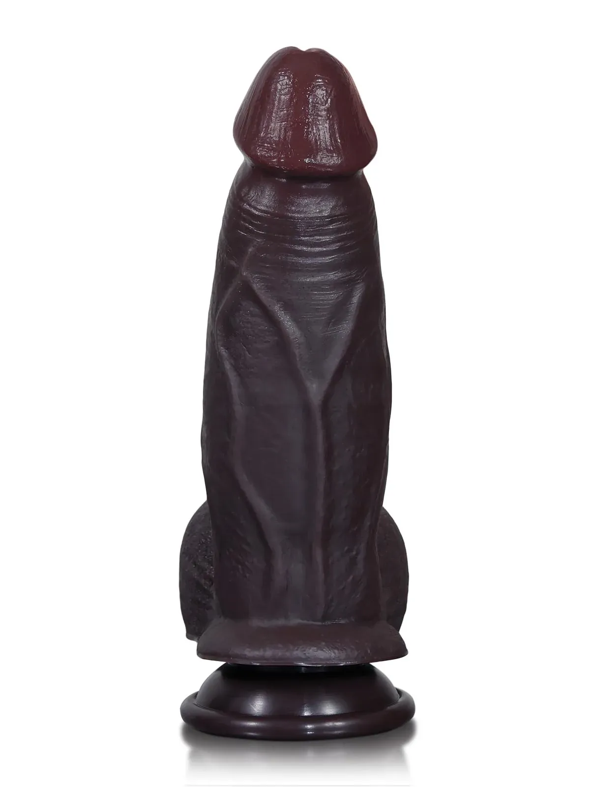 Cato | 8" x 2" Sliding Skin Silicone Dildo With Balls