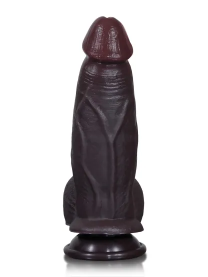 Cato | 8" x 2" Sliding Skin Silicone Dildo With Balls