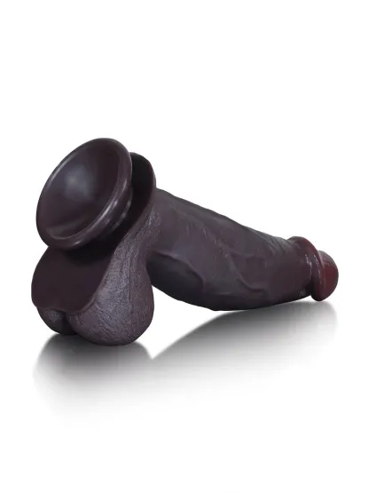 Cato | 8" x 2" Sliding Skin Silicone Dildo With Balls