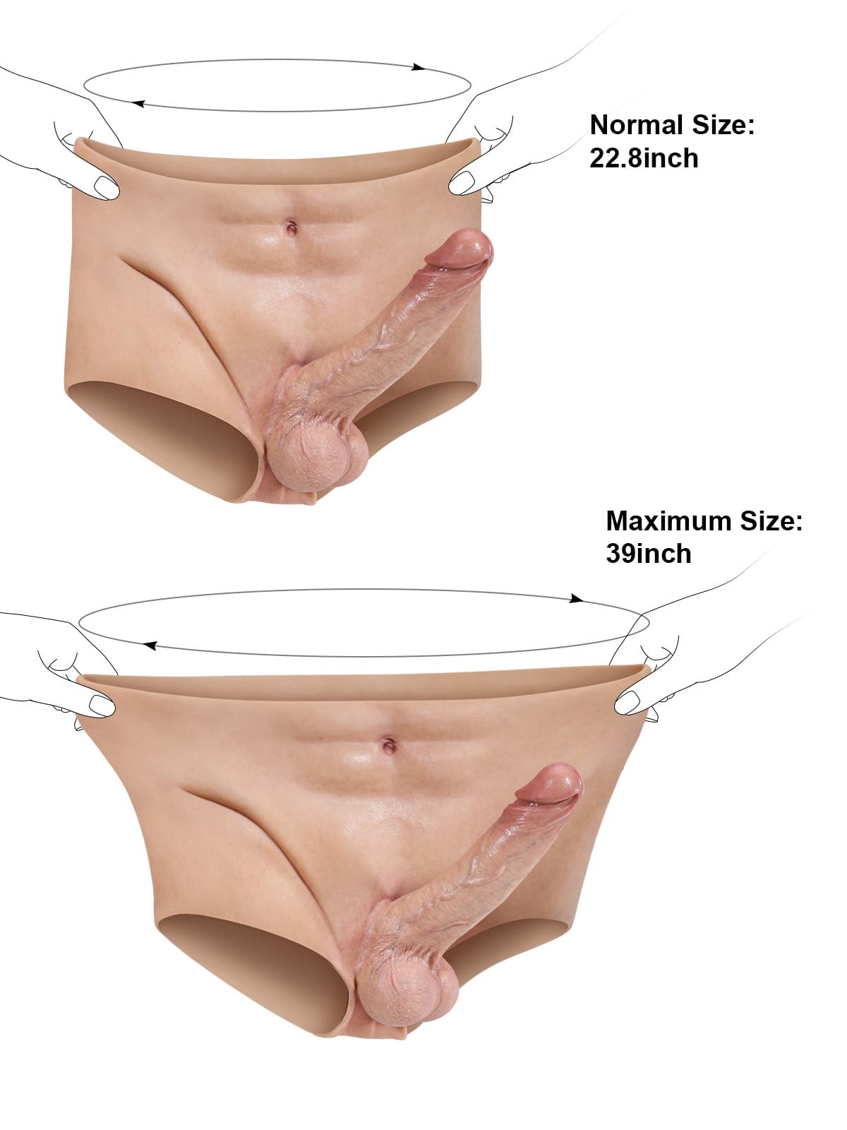 Strap Shorts 7.2" x 1.7" Realistic Soft Cyber Skin Strap-On Dildo