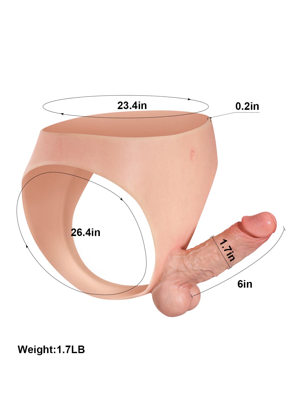 Owen 6.1" x 1.7" Realistic Life Like Soft Cyber Skin Strap On Dildo