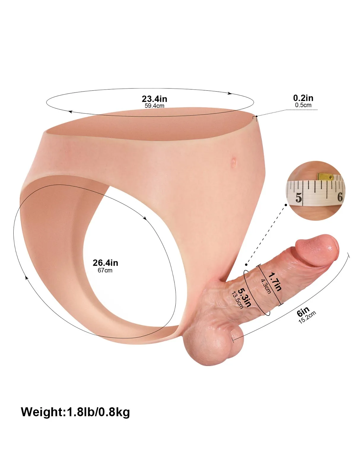 Owen 6" x 1.7" Lifelike Silicone Strap-On Dildo with Firm Core and Natural Motion