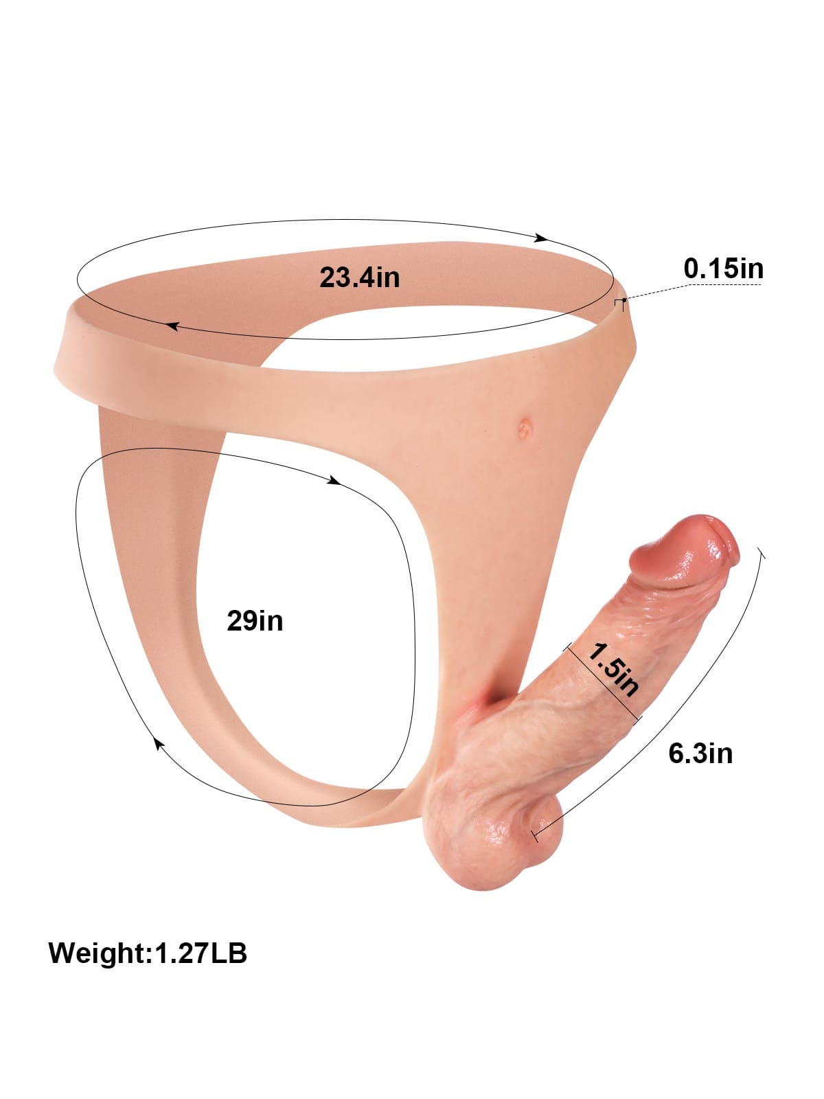 Nick Realistic Silicone Strapped Dirty Penis, Sexy Thong Style With 6.3" x 1.5" Dildo