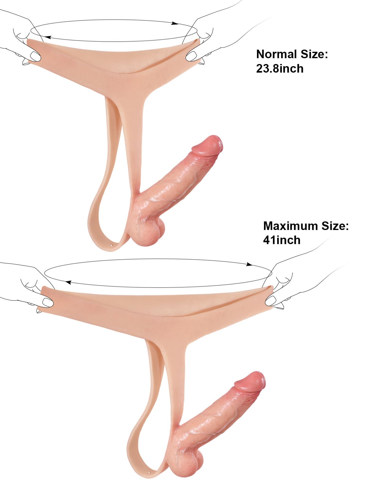 Nathan Flesh Realistic Silicone Strapped Dirty Penis, Sexy Thong Style - with 5.9" x 1.6" Dildo