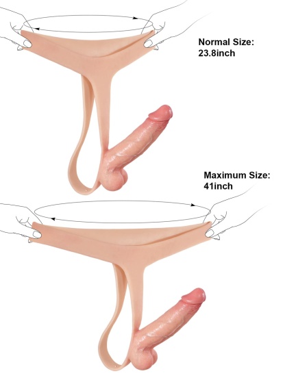 Nathan Flesh Realistic Silicone Strapped Dirty Penis, Sexy Thong Style - with 5.9" x 1.6" Dildo