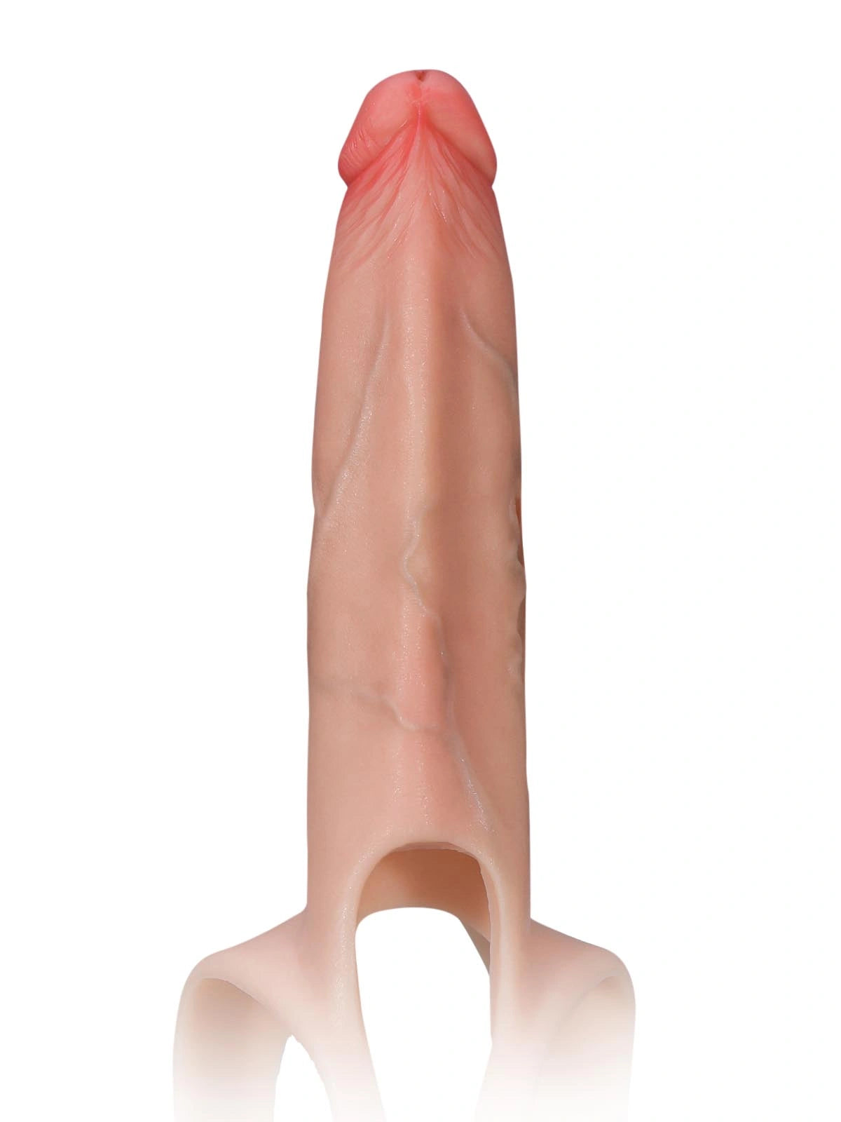 7.5" x 2" Hollow Strap-On with Penis Extension Sleeve For Women, Men, and Couples • ED Support • Wearable Design