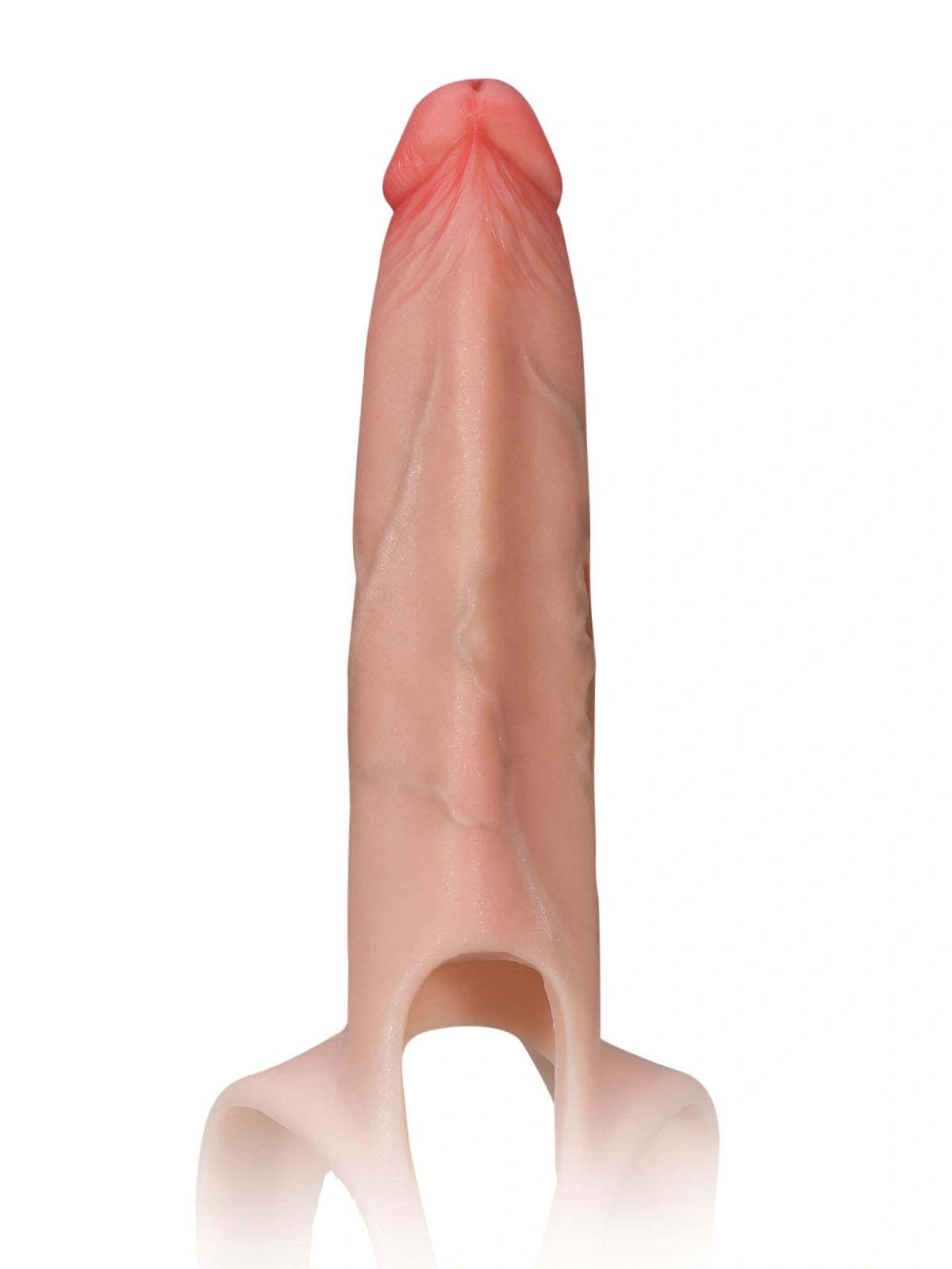 7.5" x 2" Hollow Strap-On with Penis Extension Sleeve For Women, Men, and Couples • ED Support • Wearable Design