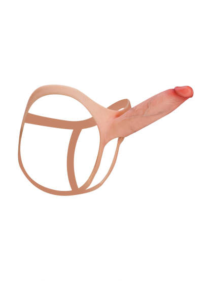 7.5" x 2" Hollow Strap-On with Penis Extension Sleeve For Women, Men, and Couples • ED Support • Wearable Design