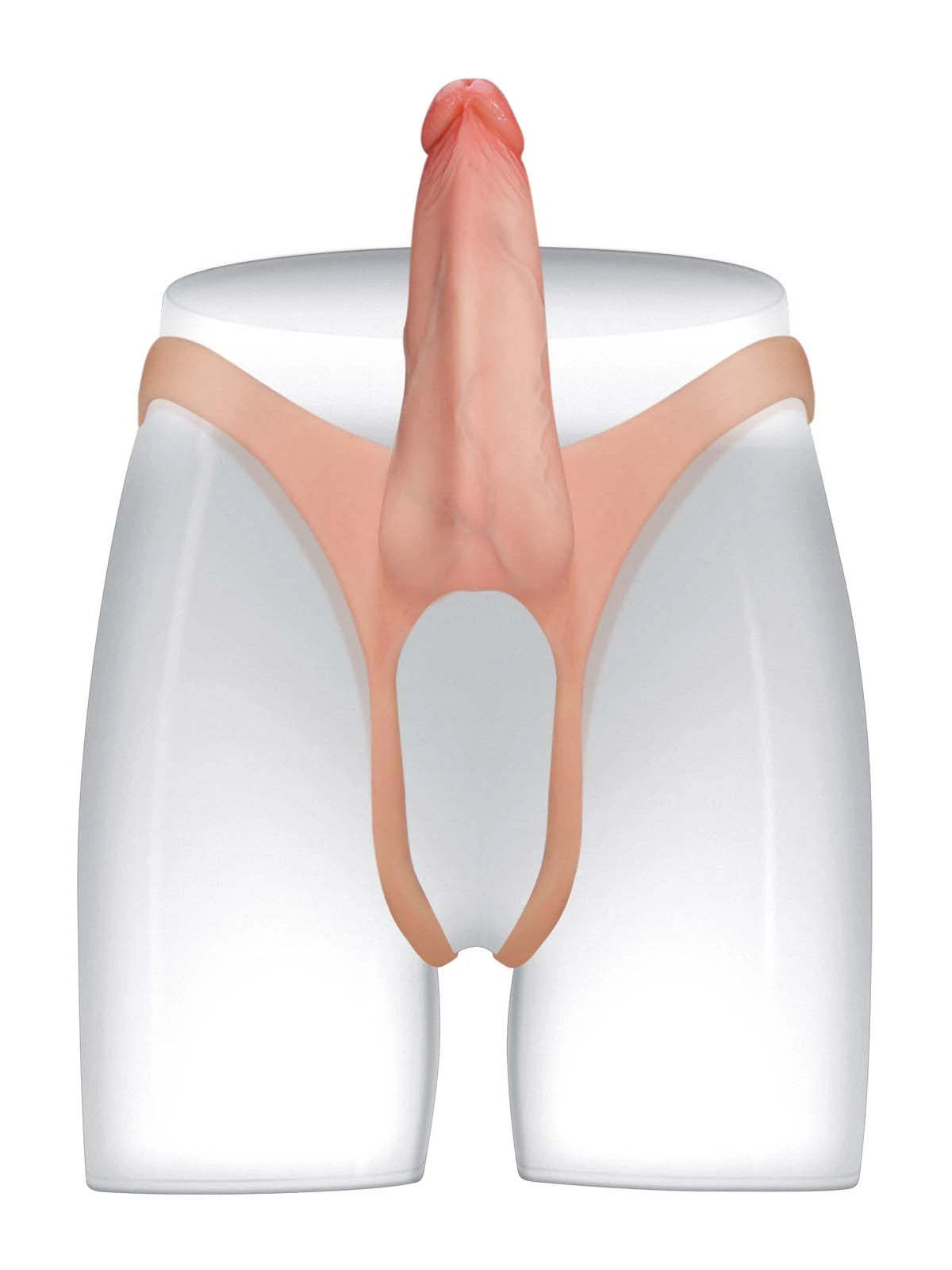 7.5" x 2" Hollow Strap-On with Penis Extension Sleeve For Women, Men, and Couples • ED Support • Wearable Design