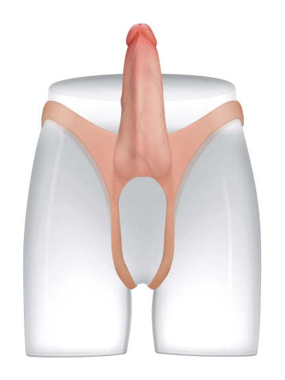 7.5" x 2" Hollow Strap-On with Penis Extension Sleeve For Women, Men, and Couples • ED Support • Wearable Design