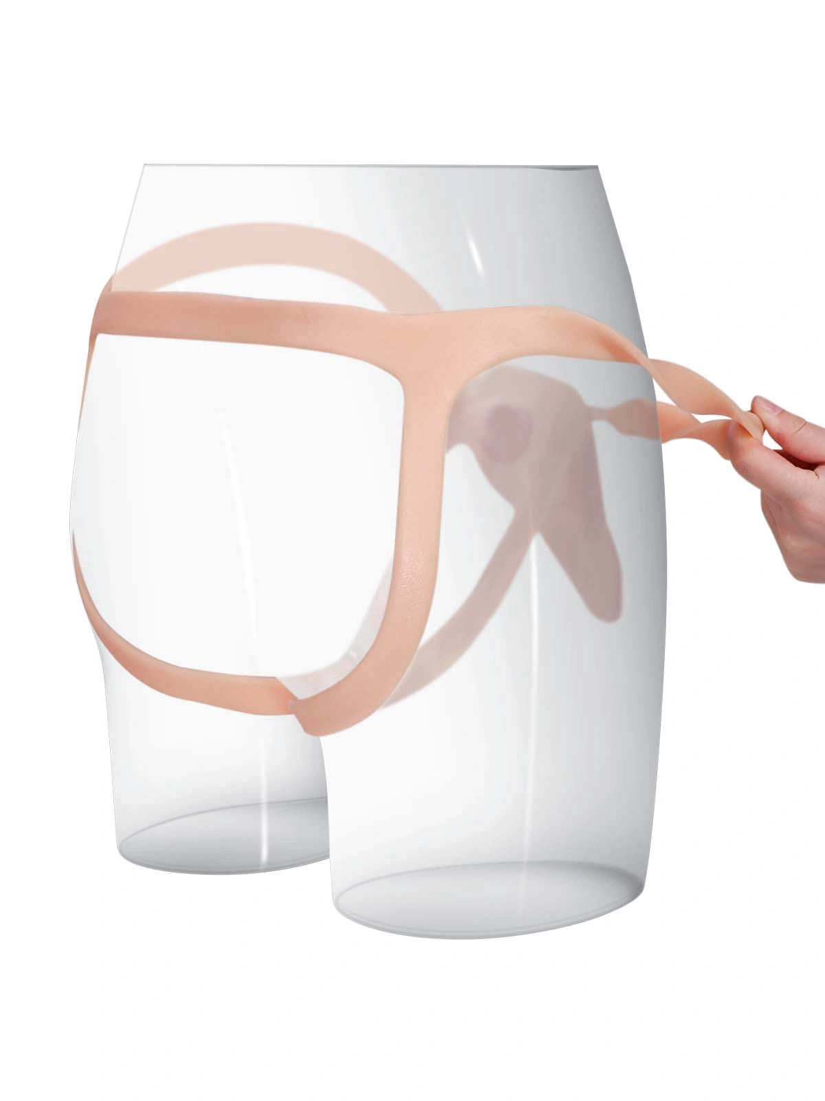 7.5" x 2" Hollow Strap-On with Penis Extension Sleeve For Women, Men, and Couples • ED Support • Wearable Design