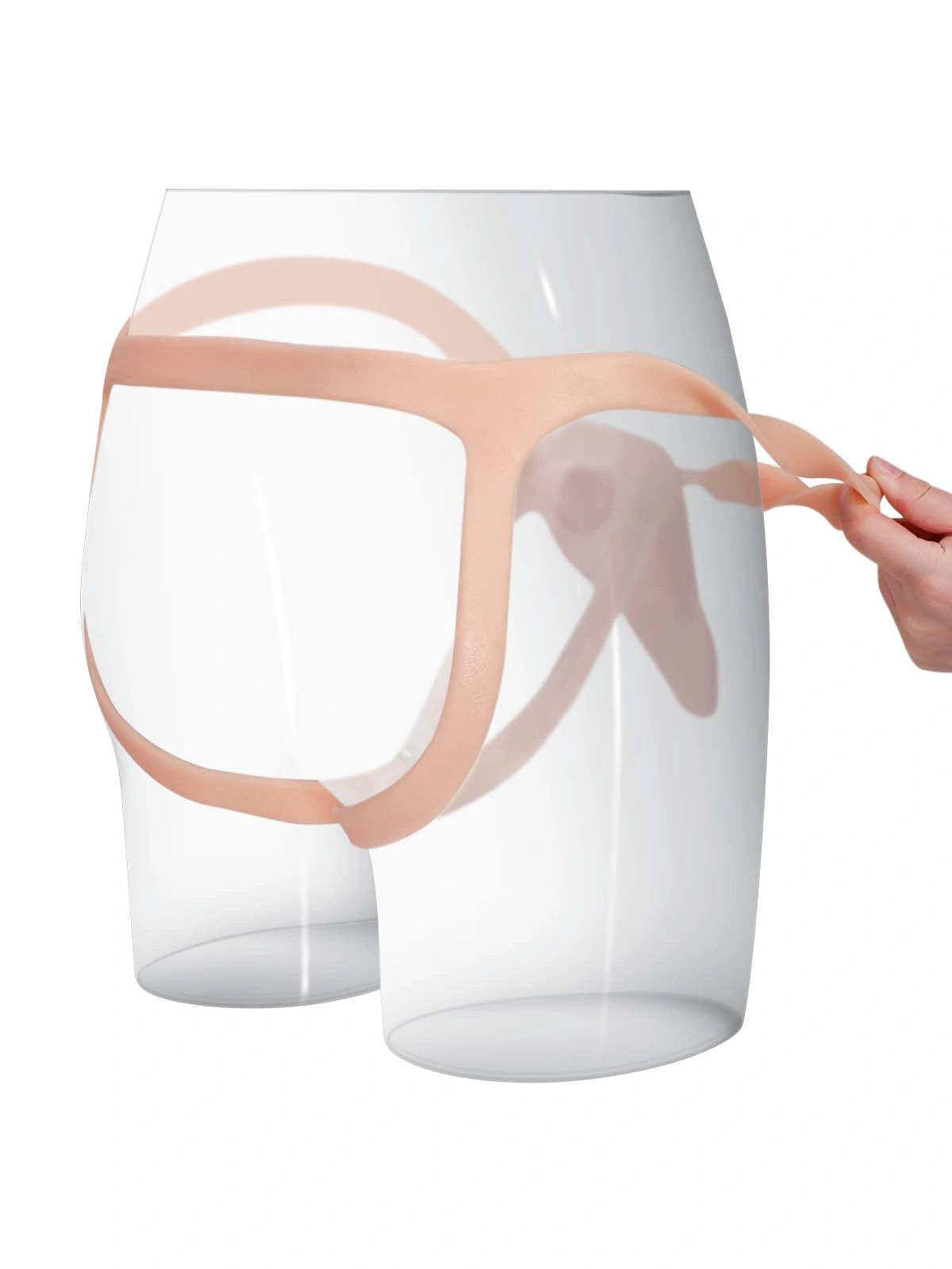 7.5" x 2" Hollow Strap-On with Penis Extension Sleeve For Women, Men, and Couples • ED Support • Wearable Design