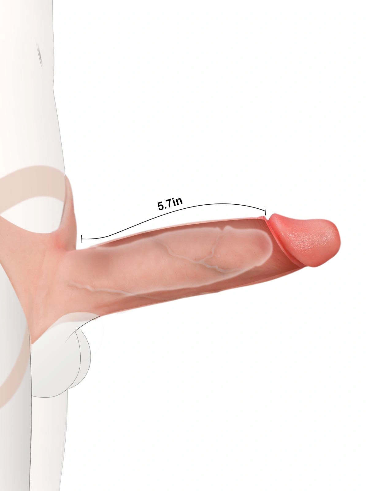 Seraphine  8.3" x 2.2" Wearable Hollow Dildo Strap-On • Penis Extender • ED Sleeve • For Women & Men