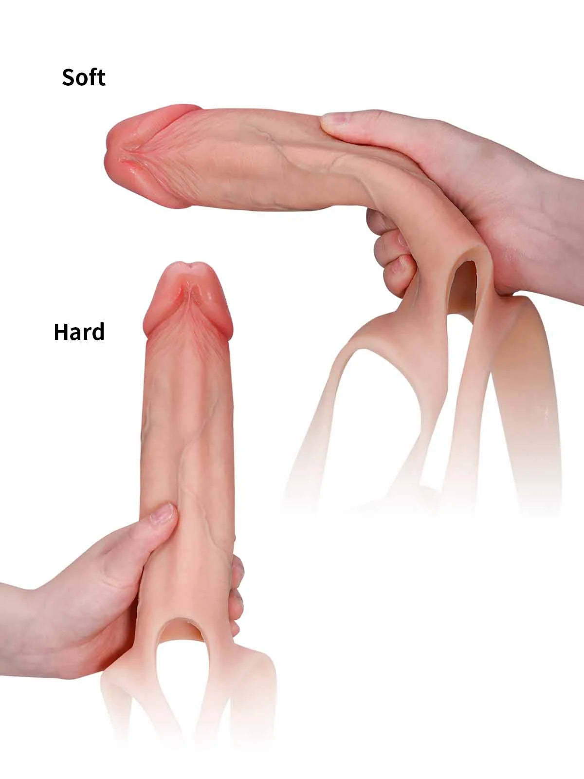 Seraphine  8.3" x 2.2" Wearable Hollow Dildo Strap-On • Penis Extender • ED Sleeve • For Women & Men