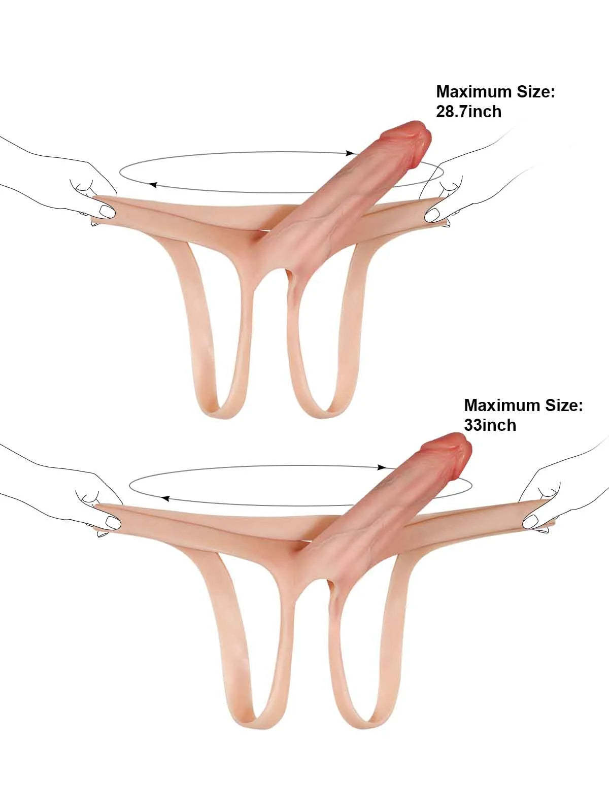 Seraphine  8.3" x 2.2" Wearable Hollow Dildo Strap-On • Penis Extender • ED Sleeve • For Women & Men