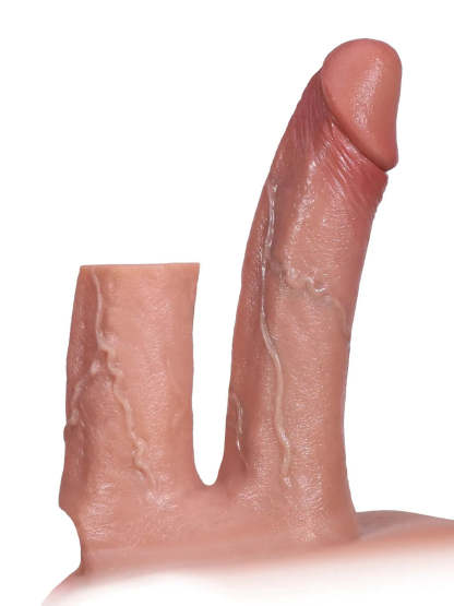 Jax | 6.5" x 1.6"  Double Penetration Strap-On Brief Wearable Dildo + Hollow Penis Sleeve