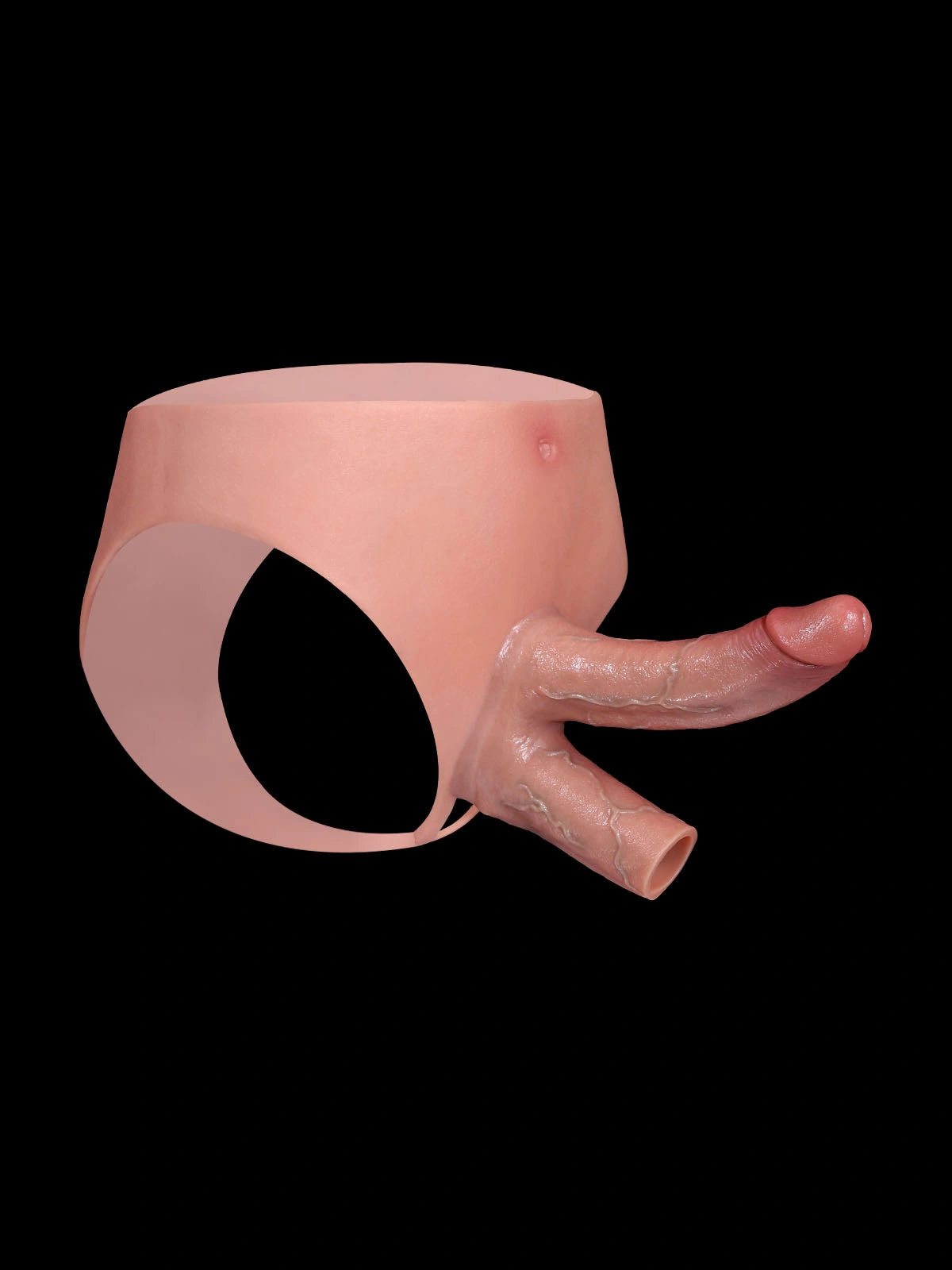Jax | 6.5" x 1.6"  Double Penetration Strap-On Brief Wearable Dildo + Hollow Penis Sleeve