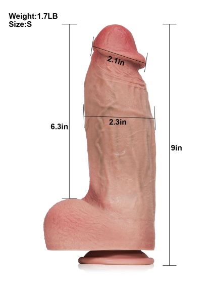 Thor 11" x 3" Realistic Soft Flesh Like Hue Thick Short Fat Dildo
