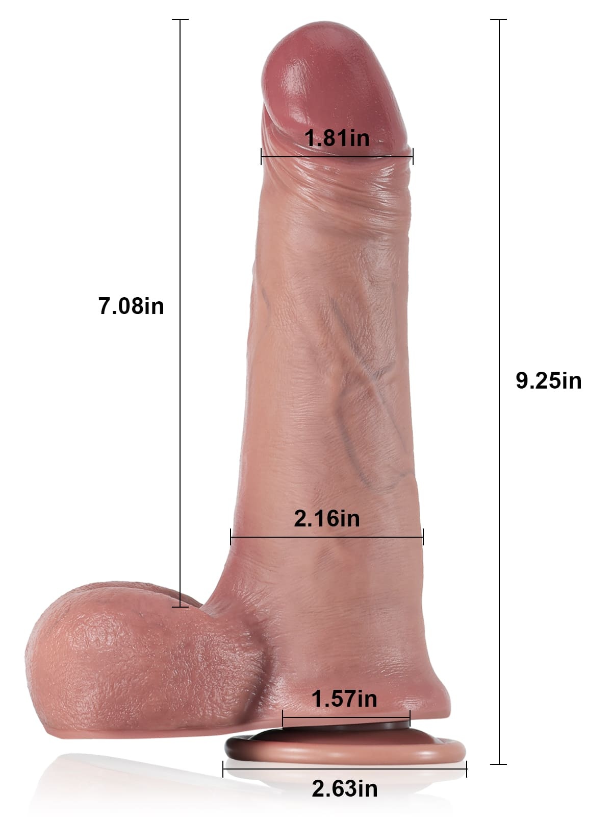  Sam 9" x 1.8" Sliding Skin Realistic Dildo With Moving Balls