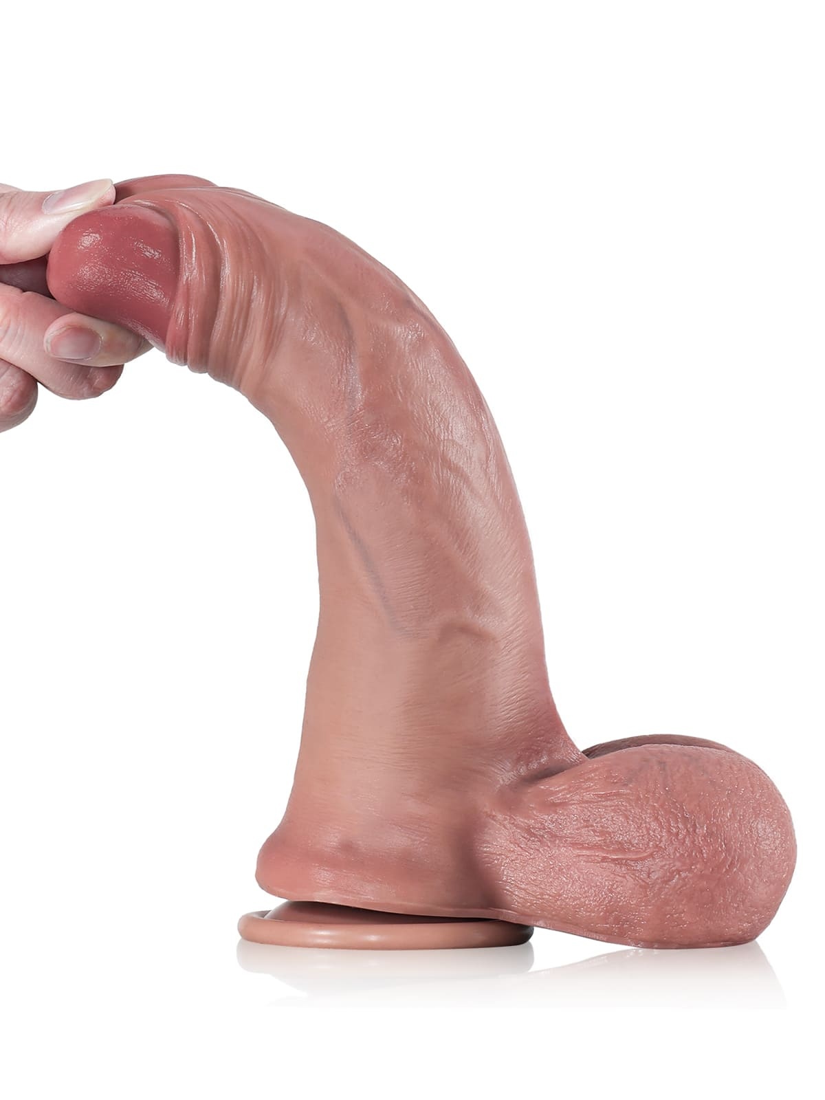  Sam 9" x 1.8" Sliding Skin Realistic Dildo With Moving Balls