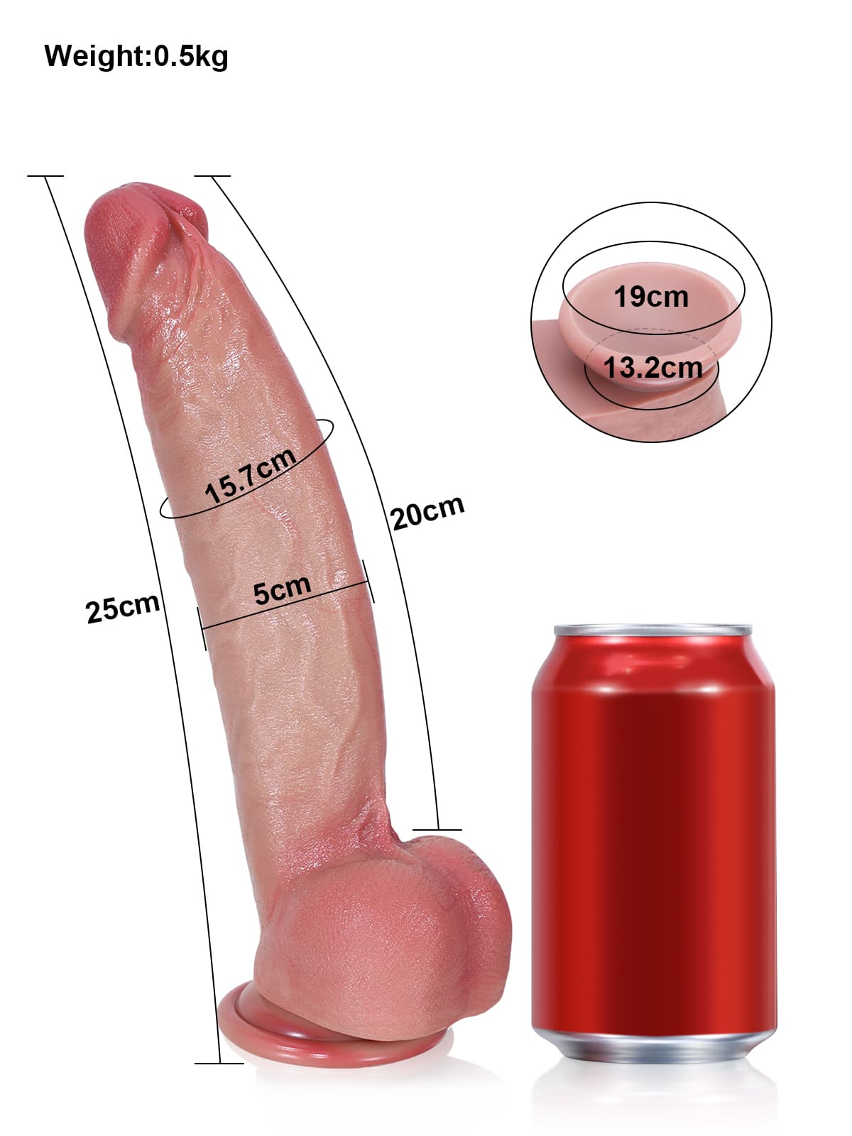 Shane 9.8" x 2" - Flesh Sexy Glans Most Realistic Dildo With Metal Keel Bendable