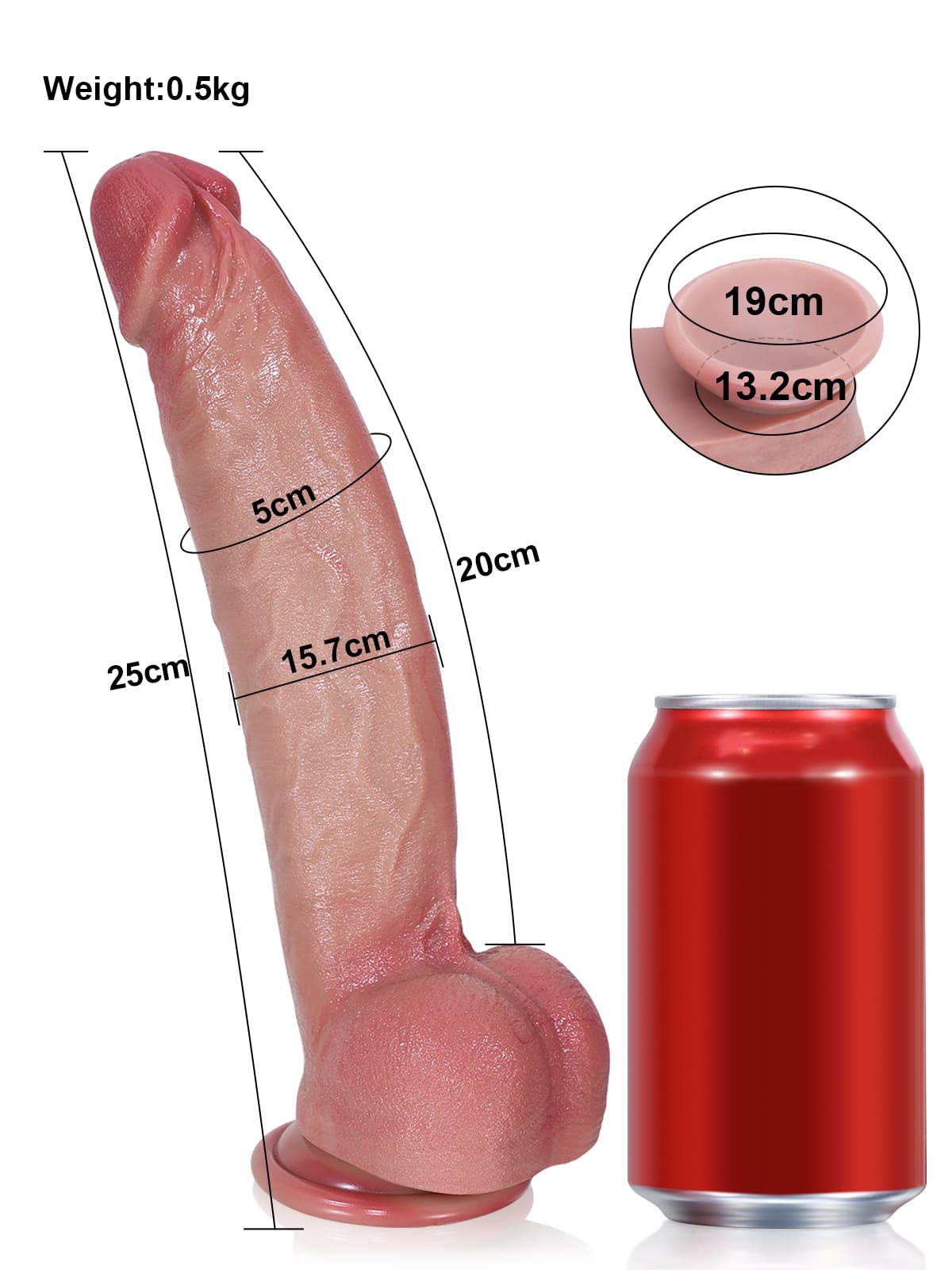 Shane 9.8" x 2" - Flesh Sexy Glans Most Realistic Dildo With Metal Keel Bendable