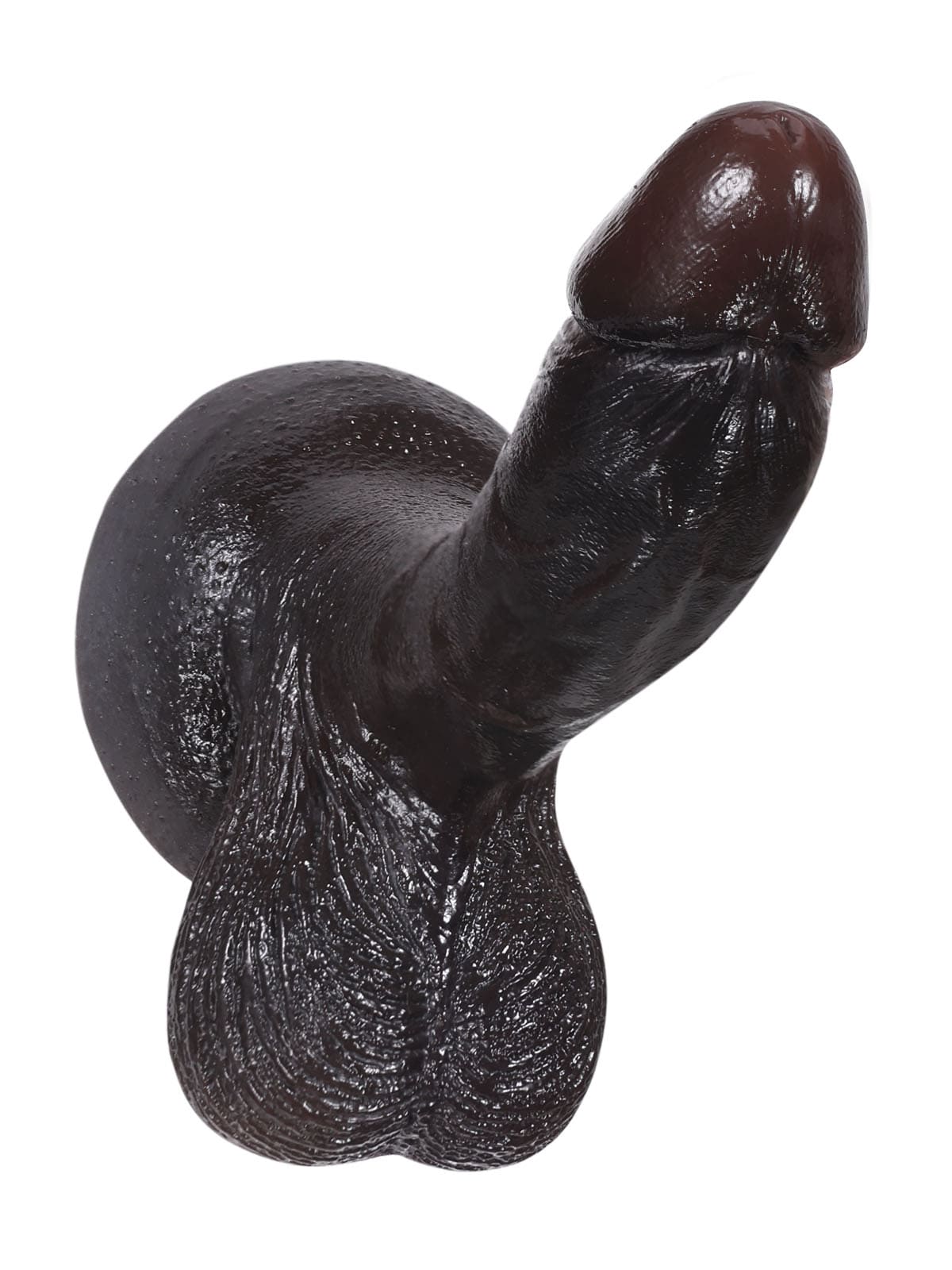 Smith 6" x 1.3" - Softest Black Like Small Penis Dildo With Swinging Saggy Balls