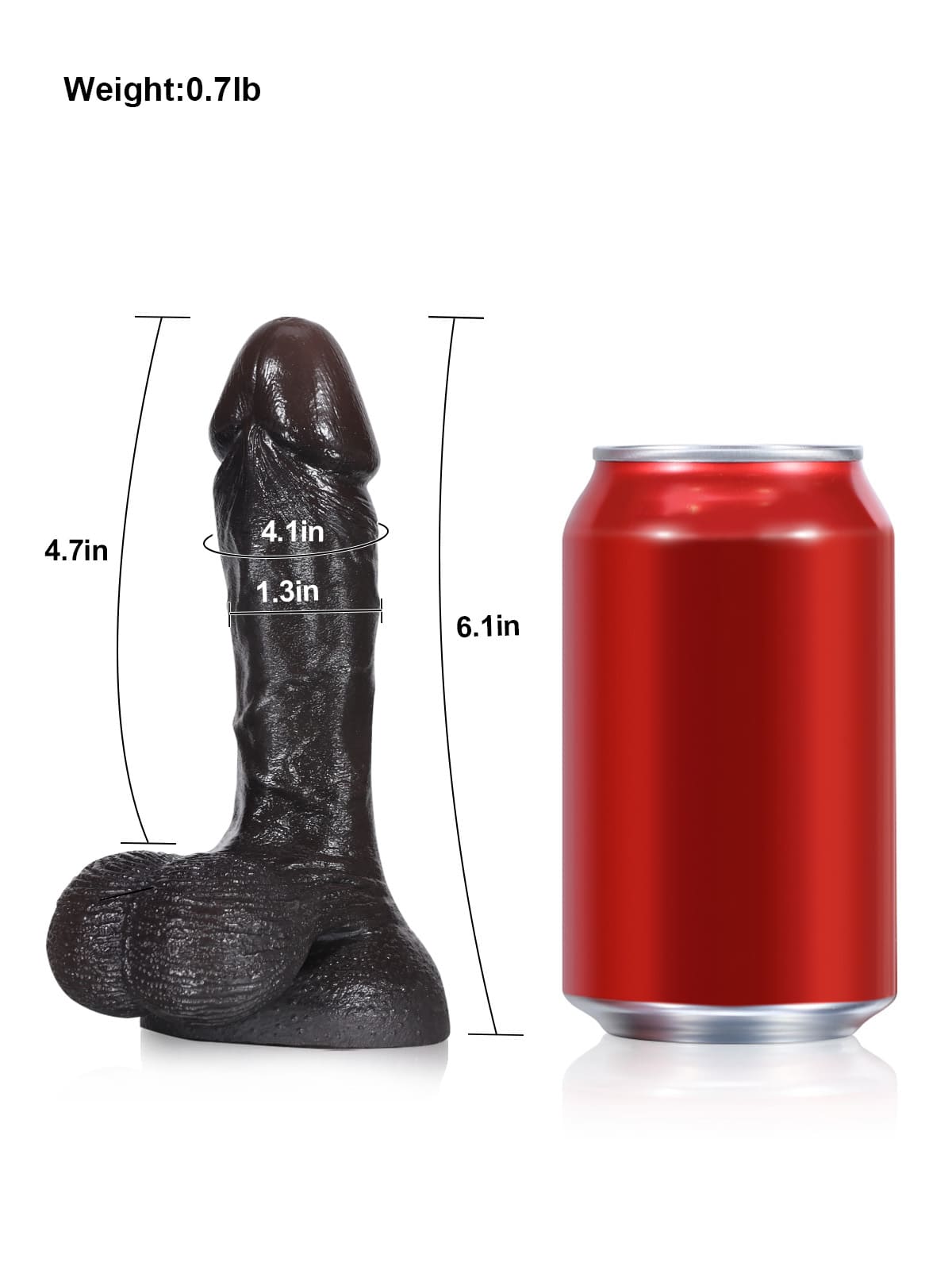 Smith 6" x 1.3" - Softest Black Like Small Penis Dildo With Swinging Saggy Balls