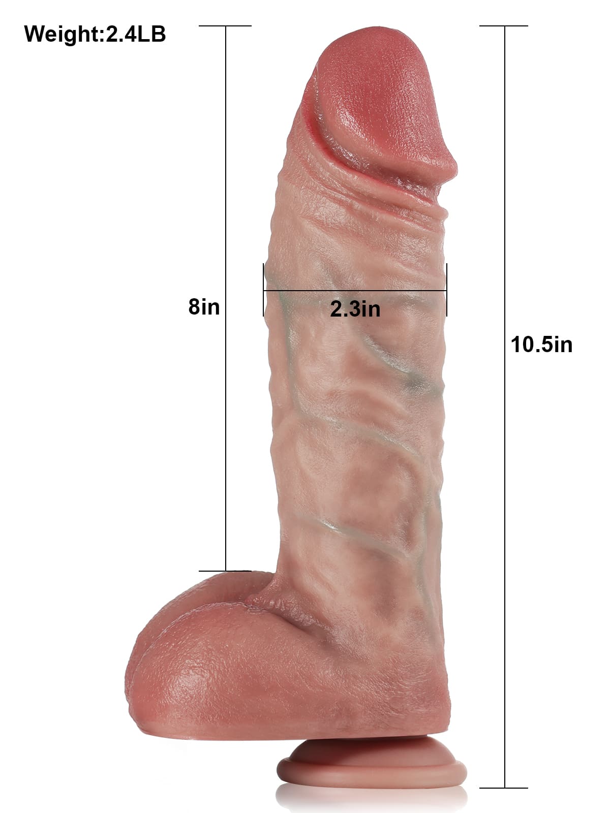 Smith Thick Thrusting Pulsating Vibrating Heating Dildo - 10.5*2.3 Inch