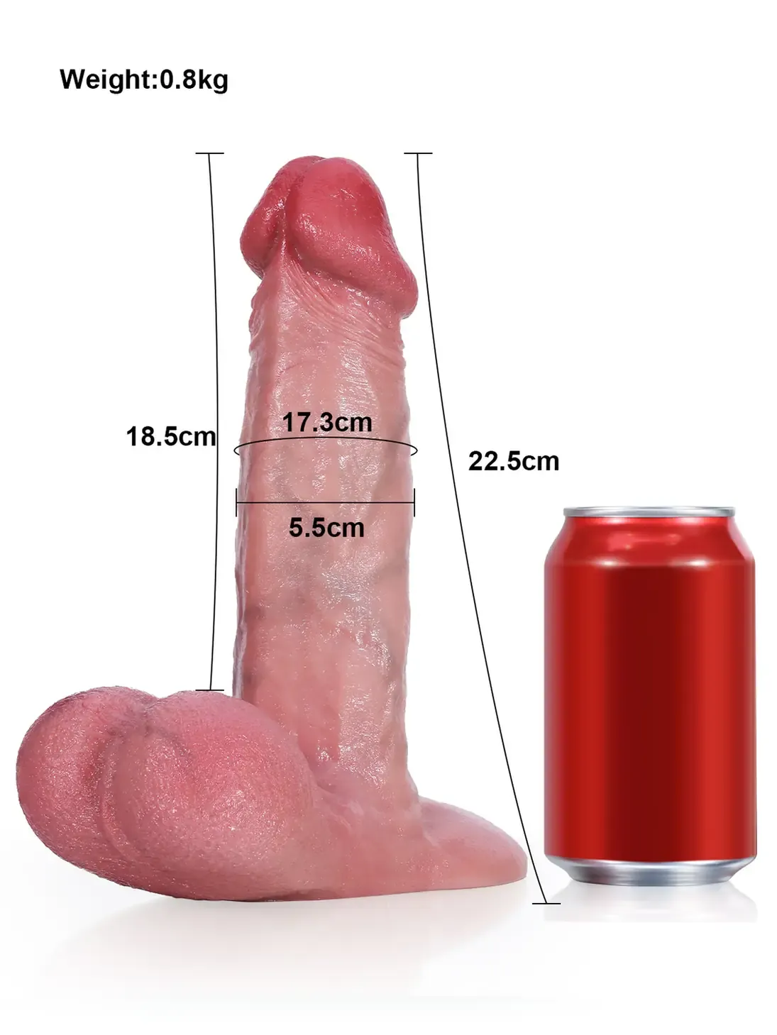 Stephen 8.5" x 2.2" Tapered Curved Vac-U-Lock Dildo with Raised Ridge and Veins