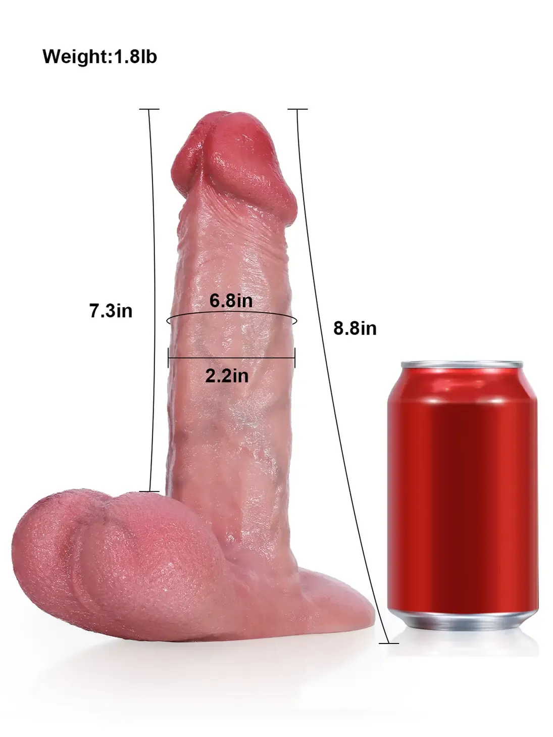Stephen 8.5" x 2.2" Tapered Curved Vac-U-Lock Dildo with Raised Ridge and Veins