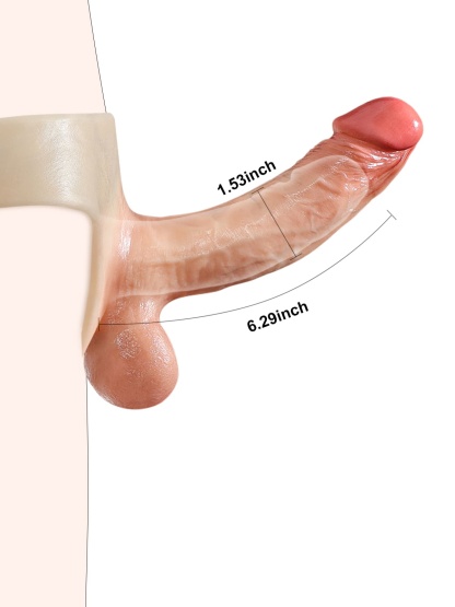Silicone Strap on Hollow Dildo With Moving Balls For Women & Men